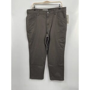 Duluth Trading Co Mens Fire Hose Flannel Lined Pants 38x30 Relaxed Fit Brown NWT